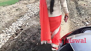 Desi townsperson aunty was descending alone, she was patted